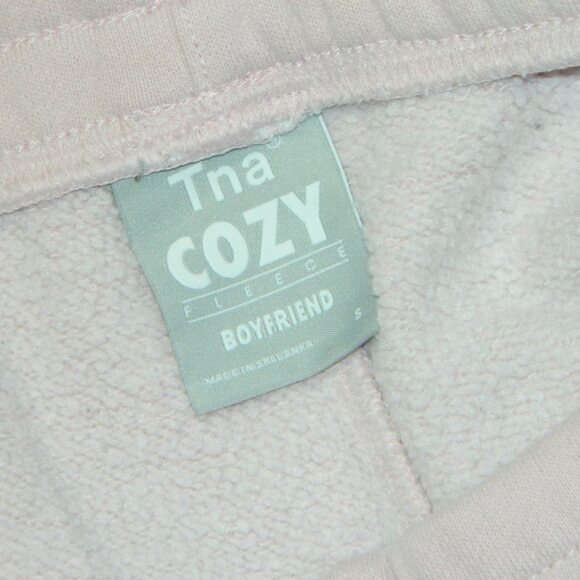 TNA Aritzia Cozy Fleece Boyfriend Pink Lightweight Jersey Sweat Shorts Size S - Picture 9 of 11